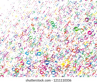 Festival pattern with color round glitter, confetti, serpentine. Bright background  for party invites, wedding, cards, phone Wallpapers. Vector illustration. Typographic design.