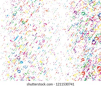 Festival pattern with color round glitter, confetti, serpentine. Bright background for party invites, wedding, cards, phone Wallpapers. Vector illustration. Typographic design.