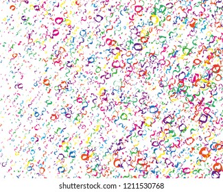 Festival pattern with color round glitter, confetti, serpentine. Bright background for party invites, wedding, cards, phone Wallpapers. Vector illustration. Typographic design.