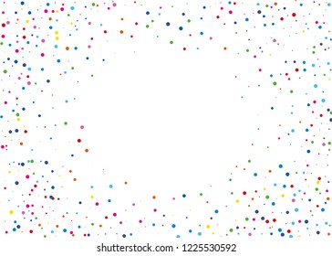 Festival pattern with color round glitter, confetti. Random, chaotic polka dot. Bright background  for party invites, wedding, cards, phone Wallpapers. Vector illustration. Typographic design.