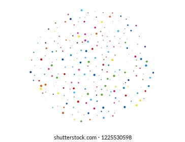 Festival pattern with color round glitter, confetti. Random, chaotic polka dot. Bright background  for party invites, wedding, cards, phone Wallpapers. Vector illustration. Typographic design.