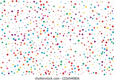 Festival pattern with color round glitter, confetti. Random, chaotic polka dot. Bright background  for party invites, wedding, cards, phone Wallpapers. Vector illustration.