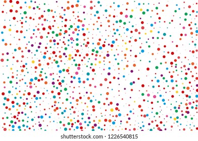 Festival pattern with color round glitter, confetti. Random, chaotic polka dot. Bright background  for party invites, wedding, cards, phone Wallpapers. Vector illustration.