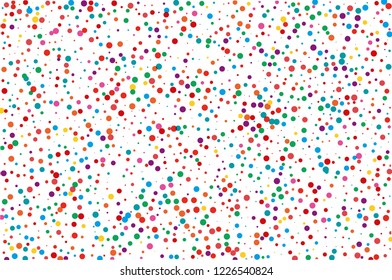 Festival pattern with color round glitter, confetti. Random, chaotic polka dot. Bright background  for party invites, wedding, cards, phone Wallpapers. Vector illustration.