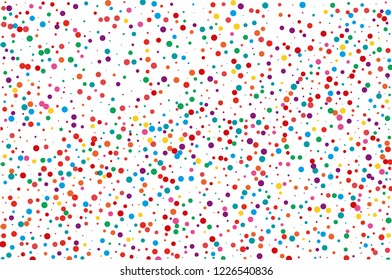 Festival pattern with color round glitter, confetti. Random, chaotic polka dot. Bright background  for party invites, wedding, cards, phone Wallpapers. Vector illustration.