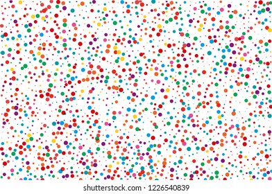 Festival pattern with color round glitter, confetti. Random, chaotic polka dot. Bright background  for party invites, wedding, cards, phone Wallpapers. Vector illustration.