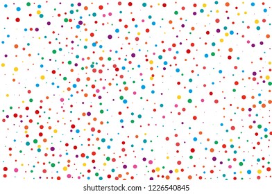Festival pattern with color round glitter, confetti. Random, chaotic polka dot. Bright background  for party invites, wedding, cards, phone Wallpapers. Vector illustration.