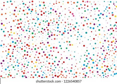 Festival pattern with color round glitter, confetti. Random, chaotic polka dot. Bright background  for party invites, wedding, cards, phone Wallpapers. Vector illustration. Typographic design.