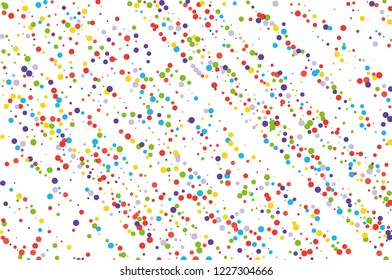 Festival pattern with color round glitter, confetti. Random, chaotic polka dot. Bright background  for party invites, wedding, cards, phone Wallpapers. Vector illustration. 