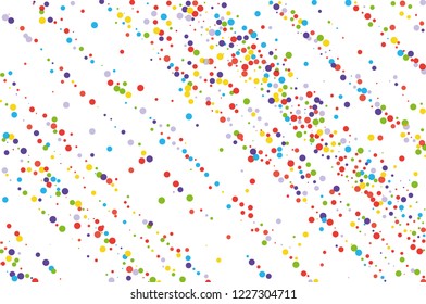 Festival pattern with color round glitter, confetti. Random, chaotic polka dot. Bright background  for party invites, wedding, cards, phone Wallpapers. Vector illustration. 