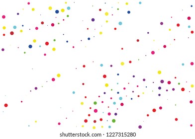Festival pattern with color round glitter, confetti. Bright background  for party invites, wedding, cards, phone Wallpapers. Vector illustration.  Random, chaotic polka dot. 