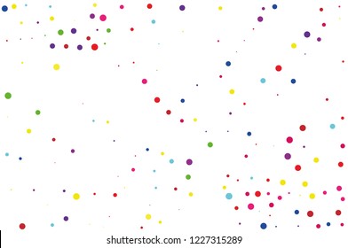 Festival pattern with color round glitter, confetti. Bright background  for party invites, wedding, cards, phone Wallpapers. Vector illustration.  Random, chaotic polka dot. 