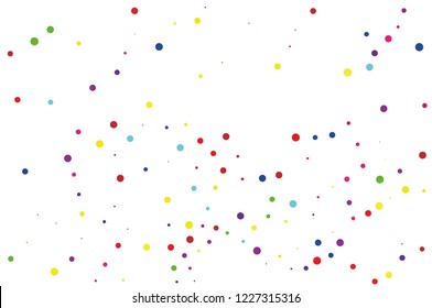 Festival pattern with color round glitter, confetti. Bright background  for party invites, wedding, cards, phone Wallpapers. Vector illustration.  Random, chaotic polka dot. 