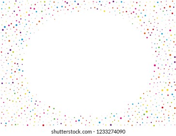 Festival pattern with color round glitter, confetti. Random, chaotic polka dot. Bright background  for party invites, wedding, cards, phone Wallpapers. Vector illustration. 