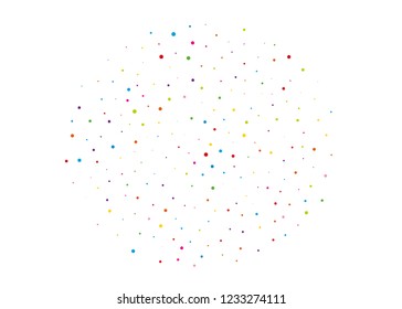 Festival pattern with color round glitter, confetti. Random, chaotic polka dot. Bright background  for party invites, wedding, cards, phone Wallpapers. Vector illustration.