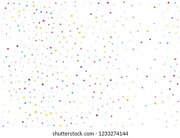 Festival pattern with color round glitter, confetti. Random, chaotic polka dot. Bright background  for party invites, wedding, cards, phone Wallpapers. Vector illustration. 