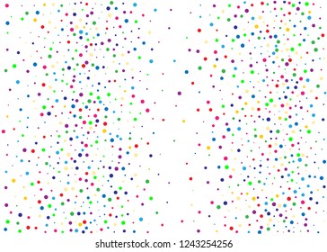Festival pattern with color round glitter, confetti. Random, chaotic polka dot. Bright background  for party invites, wedding, cards, phone Wallpapers. Vector illustration. Typographic design.