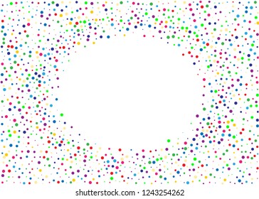 Festival pattern with color round glitter, confetti. Random, chaotic polka dot. Bright background  for party invites, wedding, cards, phone Wallpapers. Vector illustration. Typographic design.