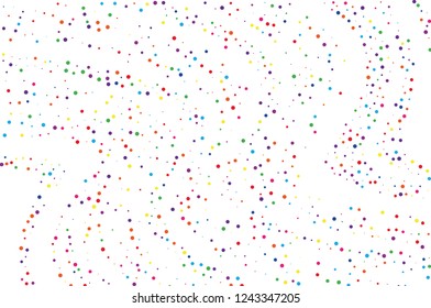 Festival pattern with color round glitter, confetti. Random, chaotic polka dot. Bright background  for party invites, wedding, cards, phone Wallpapers. Vector illustration. Typographic design.