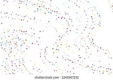 Festival pattern with color round glitter, confetti. Random, chaotic polka dot. Bright background  for party invites, wedding, cards, phone Wallpapers. Vector illustration. Typographic design.