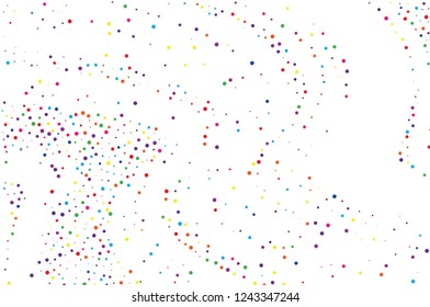 Festival pattern with color round glitter, confetti. Random, chaotic polka dot. Bright background  for party invites, wedding, cards, phone Wallpapers. Vector illustration. Typographic design.