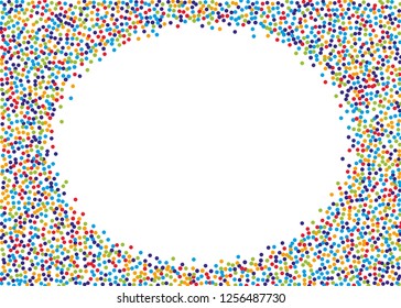 Festival pattern with color round glitter, confetti. Random, chaotic polka dot. Bright background  for party invites, wedding, cards, phone Wallpapers. Vector illustration. Typographic design.