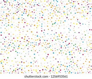 Festival pattern with color round glitter, confetti. Random, chaotic polka dot. Bright background  for party invites, wedding, cards, phone Wallpapers. Vector illustration. Typographic design.