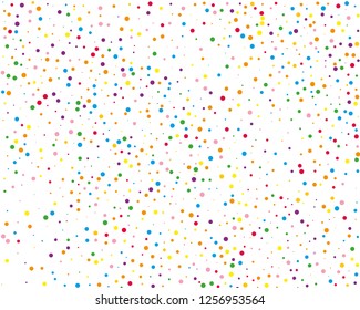 Festival pattern with color round glitter, confetti. Random, chaotic polka dot. Bright background  for party invites, wedding, cards, phone Wallpapers. Vector illustration. Typographic design.