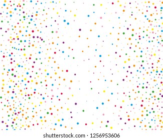 Festival pattern with color round glitter, confetti. Random, chaotic polka dot. Bright background  for party invites, wedding, cards, phone Wallpapers. Vector illustration. Typographic design.