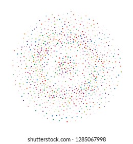 Festival pattern with color round glitter, confetti. Random, chaotic polka dot. Bright background  for party invites, wedding, cards, phone Wallpapers. Vector illustration. Typographic design.