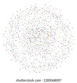 Festival pattern with color round glitter, confetti. Random, chaotic polka dot. Bright background  for party invites, wedding, cards, phone Wallpapers. Vector illustration. Typographic design.