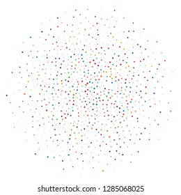 Festival pattern with color round glitter, confetti. Random, chaotic polka dot. Bright background  for party invites, wedding, cards, phone Wallpapers. Vector illustration. Typographic design.