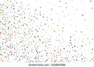 Festival pattern with color round glitter, confetti. Random, chaotic polka dot. Bright background  for party invites, wedding, cards, phone Wallpapers. Vector illustration. Typographic design.