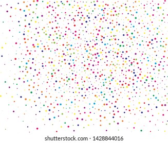 Festival pattern with color round glitter, confetti. Random, chaotic polka dot. Bright background  for party invites, wedding, cards, phone Wallpapers. Vector illustration. Typographic design.