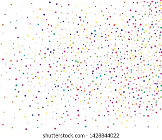 Festival pattern with color round glitter, confetti. Random, chaotic polka dot. Bright background  for party invites, wedding, cards, phone Wallpapers. Vector illustration. Typographic design.