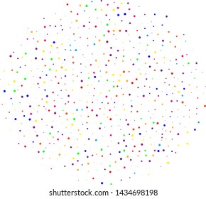 Festival pattern with color round glitter, confetti. Random, chaotic polka dot. Bright background  for party invites, wedding, cards, phone Wallpapers. Vector illustration. Typographic design.