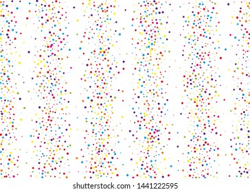 Festival pattern with color round glitter, confetti. Random, chaotic polka dot. Bright background  for party invites, wedding, cards, phone Wallpapers. Vector illustration. Typographic design.