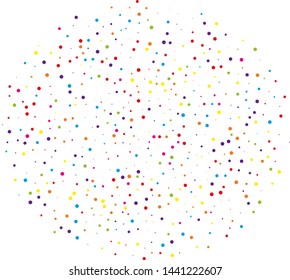 Festival pattern with color round glitter, confetti. Random, chaotic polka dot. Bright background  for party invites, wedding, cards, phone Wallpapers. Vector illustration. Typographic design.