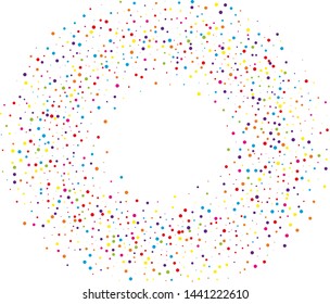 Festival pattern with color round glitter, confetti. Random, chaotic polka dot. Bright background  for party invites, wedding, cards, phone Wallpapers. Vector illustration. Typographic design.