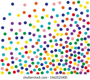 Festival pattern with color round glitter, confetti. Random, chaotic polka dot. Colorful background  for party invites, wedding, cards, phone Wallpapers. Vector illustration. Typographic design.