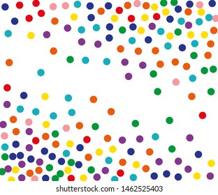 Festival pattern with color round glitter, confetti. Random, chaotic polka dot. Colorful background  for party invites, wedding, cards, phone Wallpapers. Vector illustration. Typographic design.