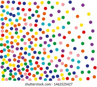 Festival pattern with color round glitter, confetti. Random, chaotic polka dot. Colorful background  for party invites, wedding, cards, phone Wallpapers. Vector illustration. Typographic design.