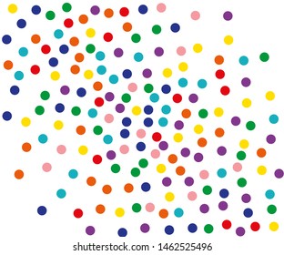 Festival pattern with color round glitter, confetti. Random, chaotic polka dot. Colorful background  for party invites, wedding, cards, phone Wallpapers. Vector illustration. Typographic design.