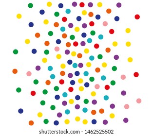 Festival pattern with color round glitter, confetti. Random, chaotic polka dot. Colorful background  for party invites, wedding, cards, phone Wallpapers. Vector illustration. Typographic design.