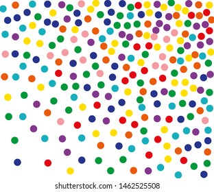 Festival pattern with color round glitter, confetti. Random, chaotic polka dot. Colorful background  for party invites, wedding, cards, phone Wallpapers. Vector illustration. Typographic design.