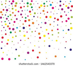 Festival pattern with color round glitter, confetti. Random, chaotic polka dot. Bright background  for party invites, wedding, cards, phone Wallpapers. Vector illustration. 