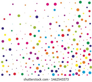 Festival pattern with color round glitter, confetti. Random, chaotic polka dot. Bright background  for party invites, wedding, cards, phone Wallpapers. Vector illustration. 