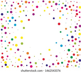 Festival pattern with color round glitter, confetti. Random, chaotic polka dot. Bright background  for party invites, wedding, cards, phone Wallpapers. Vector illustration. 