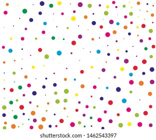 Festival pattern with color round glitter, confetti. Random, chaotic polka dot. Bright background  for party invites, wedding, cards, phone Wallpapers. Vector illustration. 