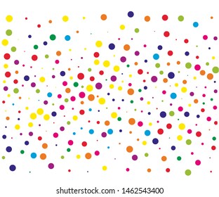 Festival pattern with color round glitter, confetti. Random, chaotic polka dot. Bright background  for party invites, wedding, cards, phone Wallpapers. Vector illustration. 